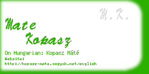 mate kopasz business card
