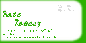 mate kopasz business card